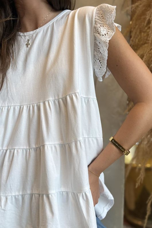 Classic Cotton Smock Tee White